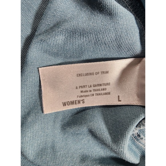 Patagonia Womens Large Blue Organic Cotton Blend Long Sleeve Polo Shirt V-Neck - Picture 7 of 8